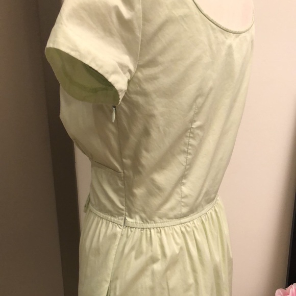 J. Crew Mint Green Short-Sleeve Scoop Neck Fit & Flare Cotton Dress - Picture 6 of 12